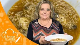 Arroz meloso de pollo al ajillo