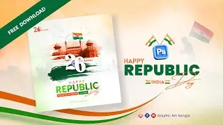 How to Design a Republic Day Social Media Post in Photoshop | Free PSD Download Tutorial