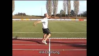Doppelstunde Leichtathletik 2 - 36 Diskus: 4/4-Drehung mit Diskus