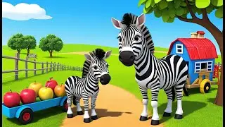 Zebra Doodle Delivers Apples 🐴🍎 | 3D Animated Nursery Rhyme for Kids | Toddler Learning Video
