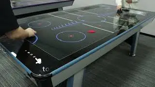 AH018 7FT Air Hockey Table with Advanced Electronic Scoring and Touch Screen Function