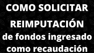 C&oacute;mo solicitar Reimputaci&oacute;n SPOT de fondos de detracciones que han sido ingresados como recaudaci&oacute;n
