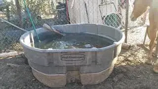 Tack Hack - Horse water trough winterization reducing ice from forming