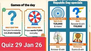 Daily Amazon Quiz Time/Republic Day Special Quiz/Download Pi Use Referal sunilksaini 29 Jan 26