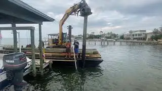 SETTING LARGE MOORING PILINGS