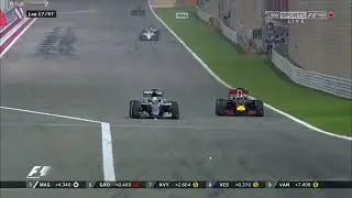 F1 2016 Bahrain GP | Lewis Hamilton overtake on Daniel Ricciardo