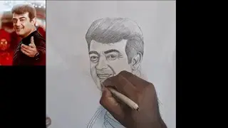 Thala Ajith Kumar pencil sketch step by step | How Easy draw Ajith Kumar drawing #ajithkumar