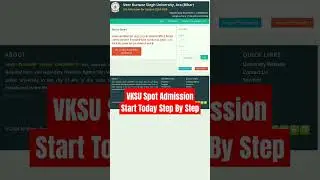 VKSU Spot Admission Start Step By Step Seat Lock 🔐 Process #vksuadmission