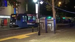Sacramento Light Rail Down K Street, Sacramento California