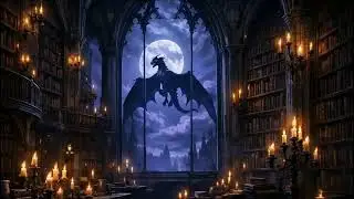 Studying in a Gothic Dragon Library 🐉 | Dark Fantasy Ambience