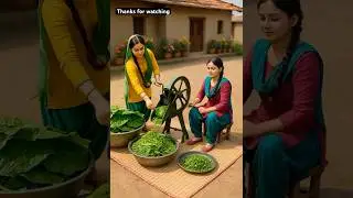 Tiny punjabi girls making giant mustard leaves #punjabifood #punjabicooking #funny
