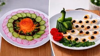 2 Super Salad Decoration Ideas | Quick & Easy Cucumber, Carrot Salad .