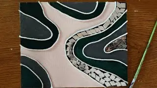 Abstract Mixed Media Art | Textured Canvas with Mosaic Mirror Tiles | Creative Canvas 🎨