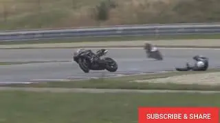 high speed crash racing bike on track#race#crashbike#riding#track