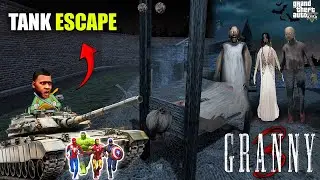 Franklin Fight With Granny and Grandpa (Tank Escape) For Save Avengers in GTA 5 | GTAV Avengers