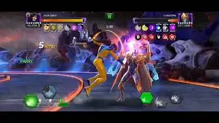 Jean Grey vs Lumatrix - Nightmare Raids - dmg cap | siphon slider bonus