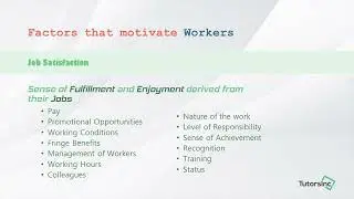 Factors that motivate workers   Non financial & Job Satisfaction