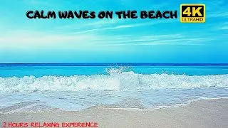 Calm Turquoise Sea 4K Waves | Calm Turquoise Ocean Sounds 4K | Turquoise Sea Sound 4K | Calming sea