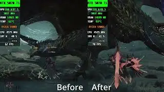 Monster Hunter Wilds patch ver1.0.41 side by side Comparison RTX 5070Ti