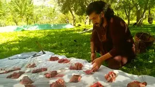 We Sacrificed our goat and distributed meat among our Villagers