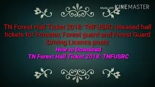 HOW TO DOWNLOAD TN Forest Hall Ticket 2018: TNFUSRC