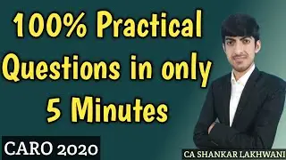 Only 5 Minutes Practical Questions I Numerical Questions in 5 Minutes I CARO 2020 I CA Final Audit