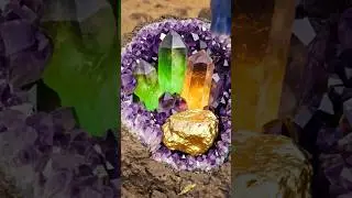 Found Rare Amethyst Geode Revealing Huge Diamond & Gold 💎 | Satisfying Gemstone Discovery