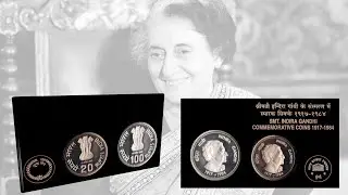 Indira Gandhi Rs 20 and Rs 100 Proof Coin Set with 'M' Mintmark - A Rare Find!
