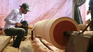 Quy tr&igrave;nh tiện một kh&uacute;c gỗ th&agrave;nh trụ cầu thang.vkoc