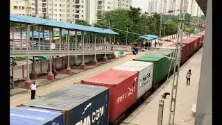Diesel Engine Container Train at Hoodi halt station
