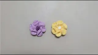 3D立体花朵钩织教程，可做发夹发圈装饰
