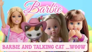 Barbie Twins Meet a TALKING CAT From Space Magical Kids Story