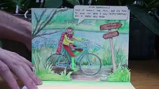 Kermit the Frog Cycling - Pop-Up Automaton Christmas Card