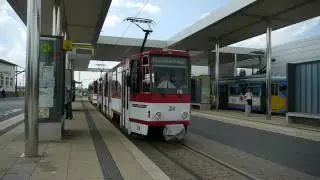 Straßenbahn Gotha - Tatra KT4D am Hauptbahnhof