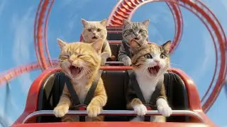 🎄 Best New Year Surprise! 🎅 Mama Cat Takes Kittens to Amusement Park #cat #mamacat #kitten