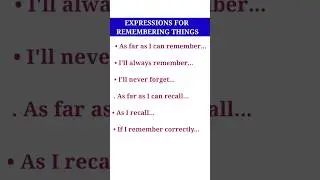 Expressions for Remembering things #english #shortsvideo
