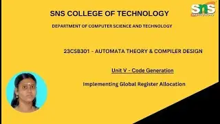 Implementing Global Register Allocation | Automata Theory & Compiler Design | SNS Institutions