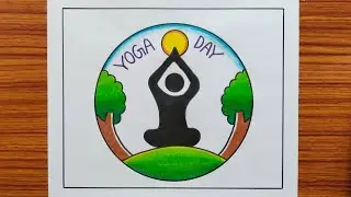 Yoga Day Drawing / Yoga Day Poster / International Yoga Day Poster Drawing / Yoga Drawing