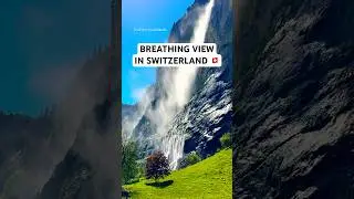 UNREAL VIEW IN SWITZERLAND 🇨🇭 Staubbach Falls After Rain 📍Lauterbrunnen#switzerland#lauterbrunnen