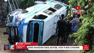 FLASH! Gwo Akisdan nan Leogane, Yon ti bis chavire plizyè moun blese nan moman an la