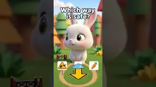 Help the Rabbit Find the Safe Path 🐰🧩 | Kids Puzzle #shorts #ytshorts #yt #bunny #cartoon #ai #cute