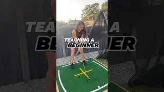 Teaching a beginner golfer 🏌️&zwj;♀️ #golfswing