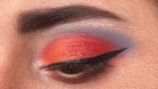 Orange eye makeup | orange red summer eye Makeup tutorial for beginners