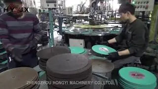 Grinding Wheel Production Machine 12 Station Working in Factory