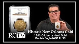 Historic New Orleans Gold: 1861-O Liberty Head Gold Double Eagle NGC AU50