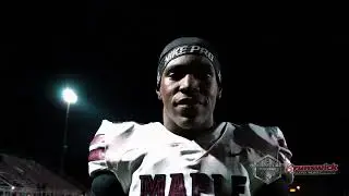 Maple Heights Mustangs WR Ty&rsquo;Shaun Harwell after their 54-0 win over Garfield Heights
