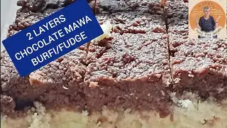 Milk and chocolate 2 layers burfi | chocolate fudge |