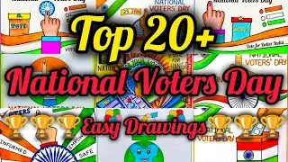 Top 20+National Voters Day Drawing Ideas/National Voters Day Poster Drawing/Voters Awareness Drawing