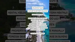 UNLOCKING TULUM. YOUR NEXT INVESTMENT GOLDMINE! #investing #tulum ##rivieramaya #mexico #realestate