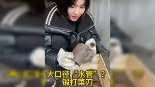 新疆大哥寄来“水管”锻打菜刀，结果做出来非常锋利好用